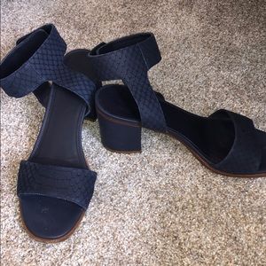 Vince navy block heels.